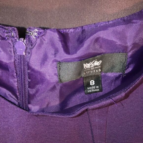 mossimo knee high purple sleeveless dress pleated layered cotton blend 8 READ - Picture 3 of 8
